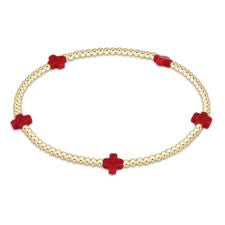 Egirl Signature Cross Small 2MM Gold & Red