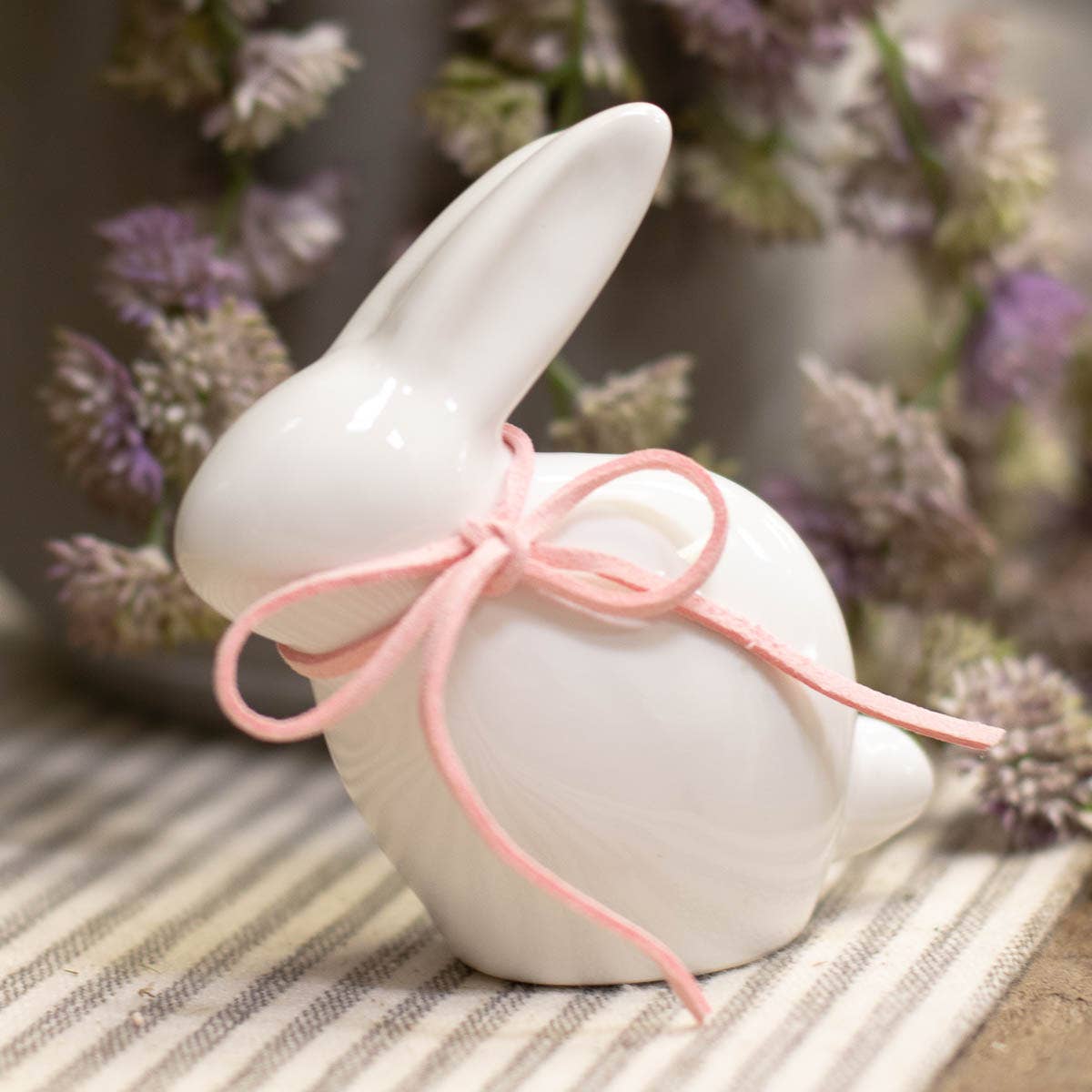Avery Bunny Décor White/Pink 4"
