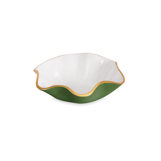 Encanto Carola Small Round Bowl Leaf Green and White