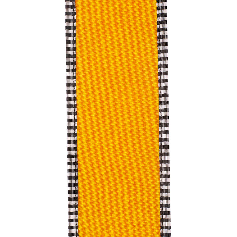 Mustard Dupioni Check Ribbon Roll