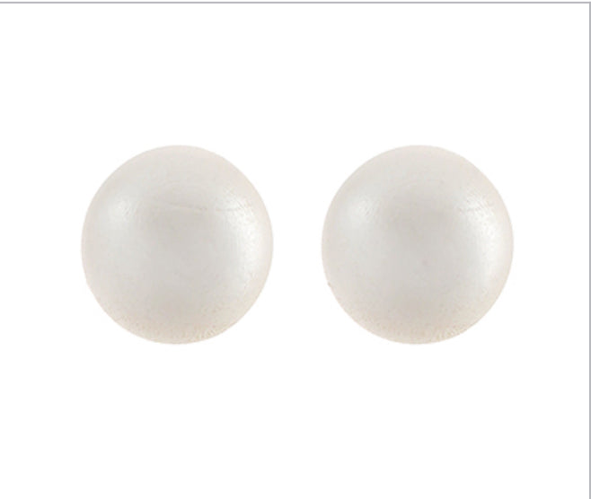 Pearl Dome Wood Earrings