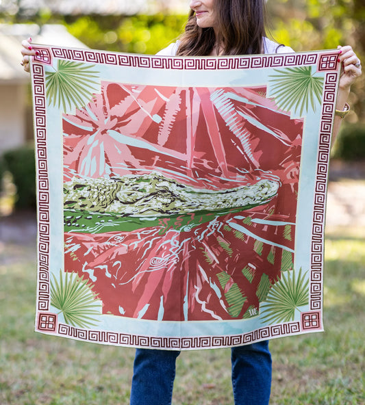 Austin Williams Pink Ocmulgee Alligator Scarf