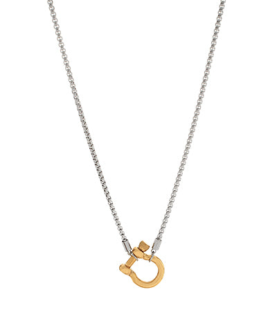 Two Tone Horsebit Necklace