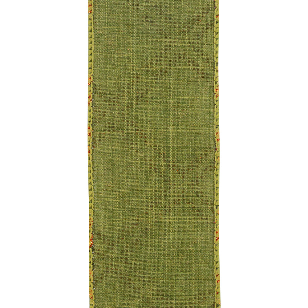 Green Sunset Glitter Lattice Ribbon Roll