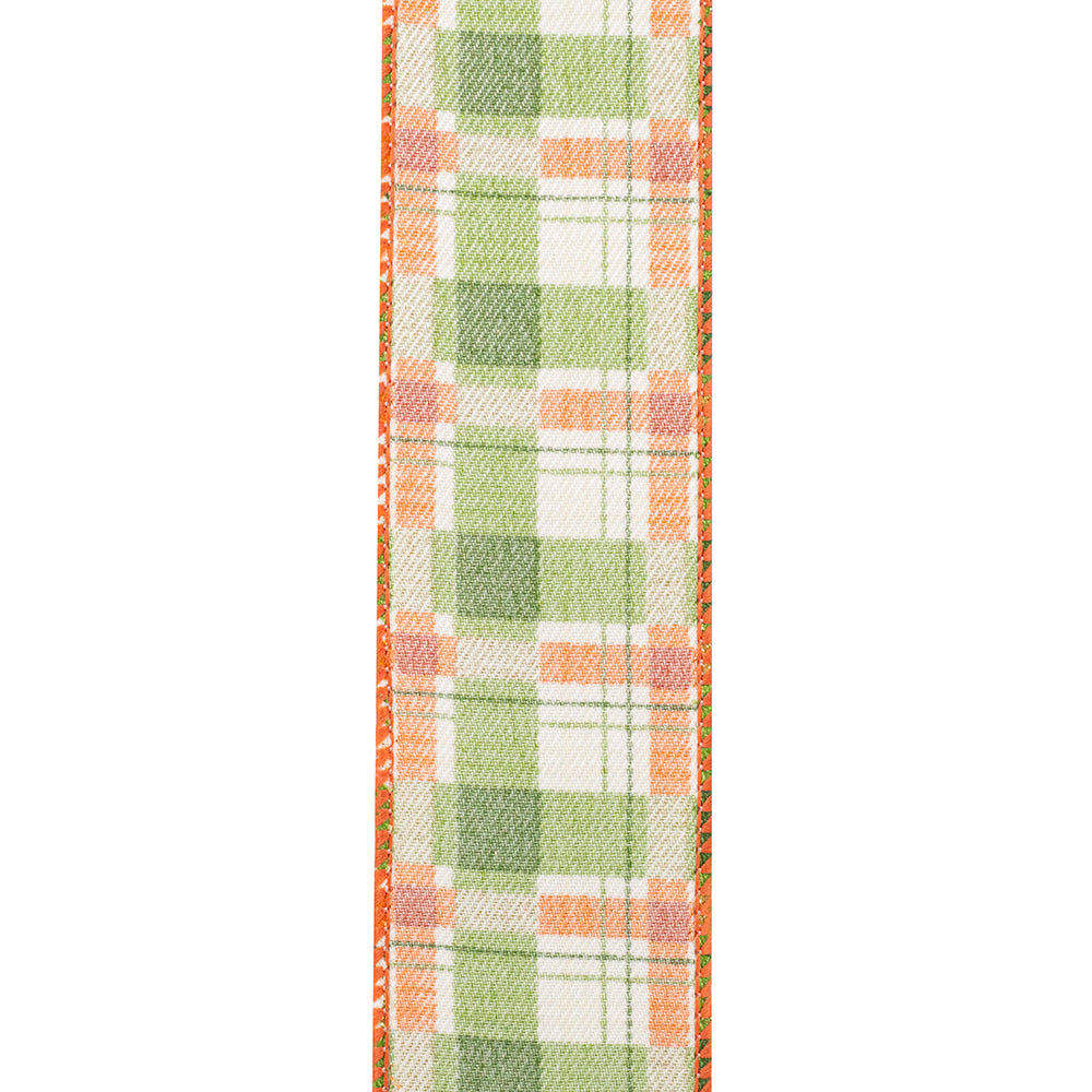 Moss Plaid Season Glitter Ribbon Roll