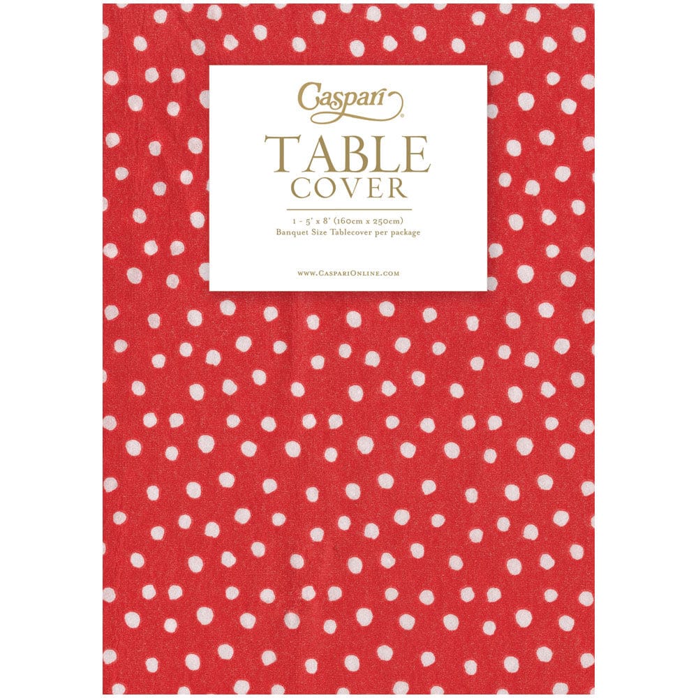 Small Dots Red Paper Linen Print Airlaid Tablecover