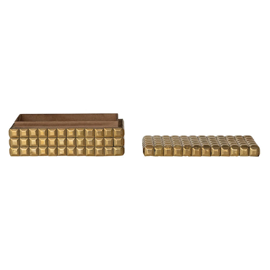 Gold Finish MDF & Brass Studded Box