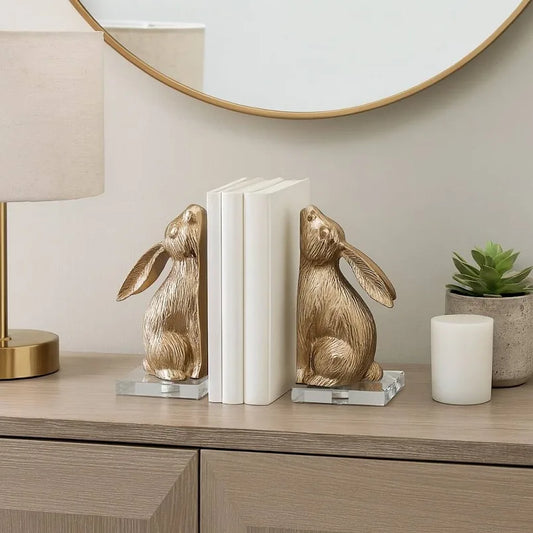Amhurst Bunny Bookends (Gold) Set