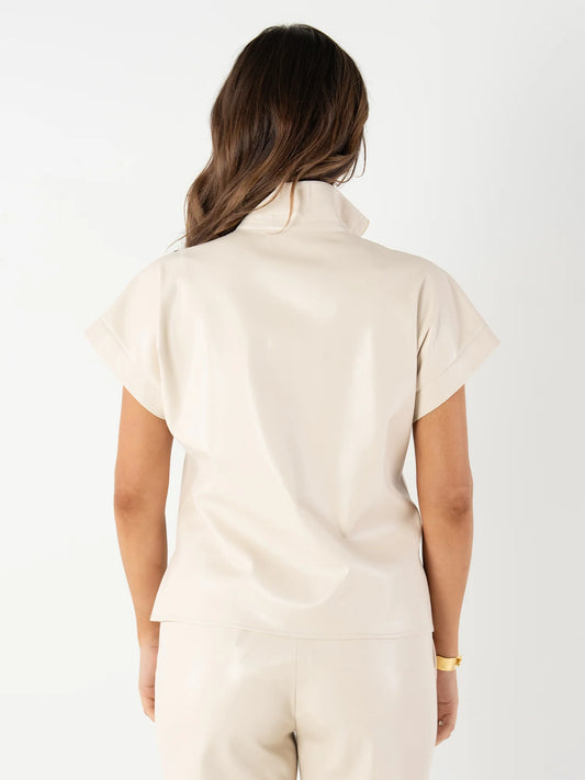 Poppy Pullover in Sandshell Vegan Leather