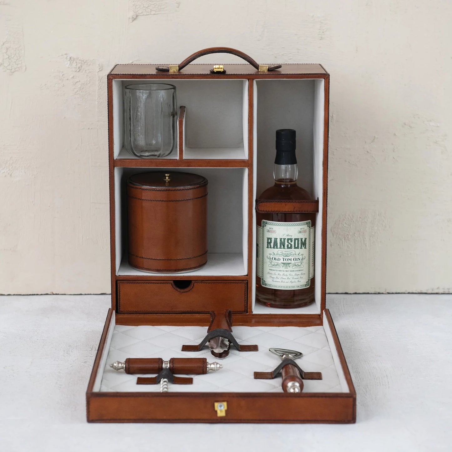 Leather Travel Bar Trunk