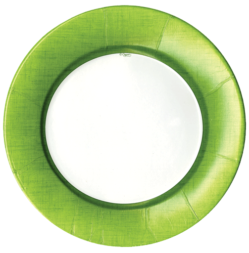 Caspari Dinner Plates Circle-Moss Green