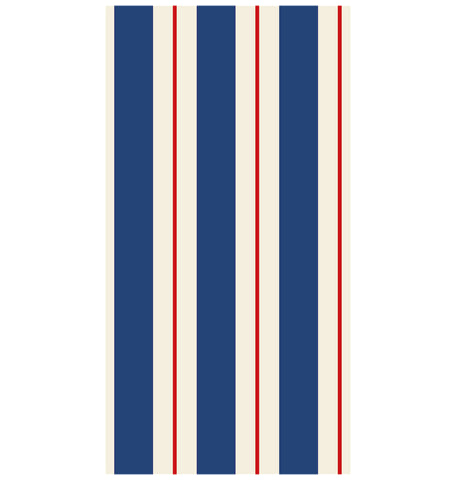 Hester & Cook Guest Napkins “Navy & Red Awning Stripe”