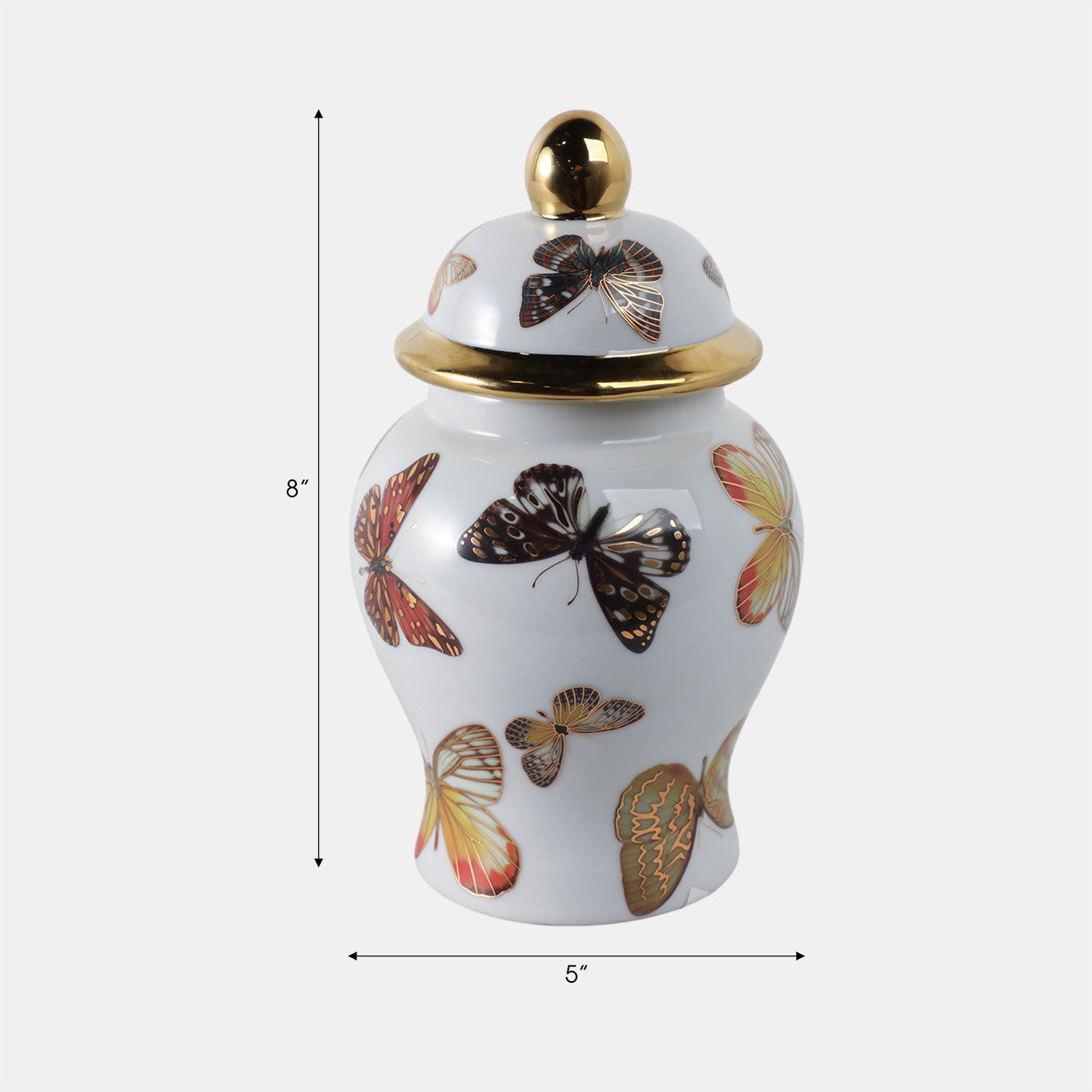 8x5” Butterflies Temple Jar