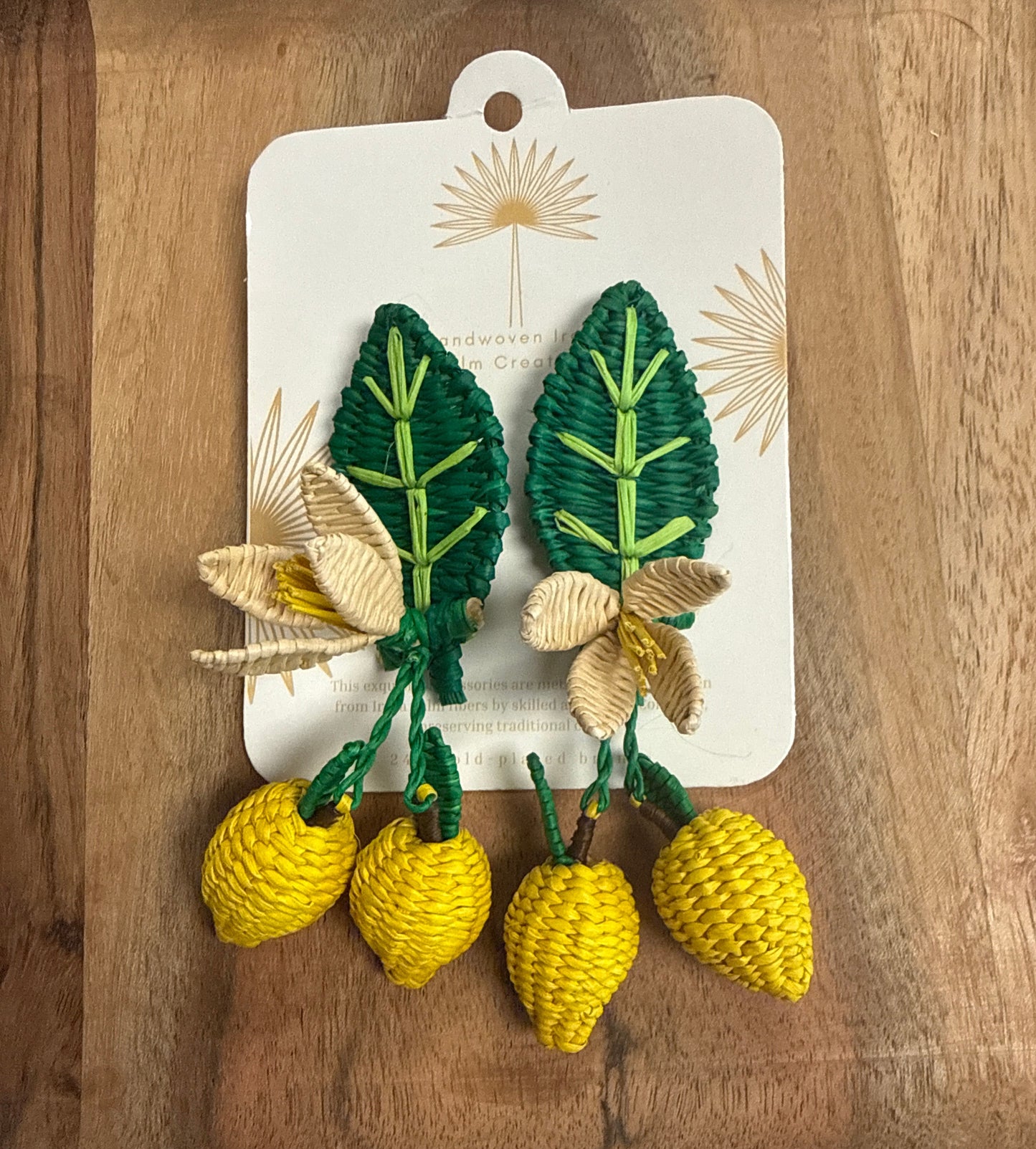 Handwoven Palm Leaf Mini Earrings