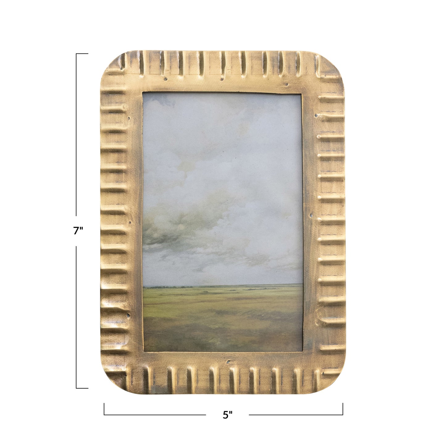 Metal Ribbed Photo Frame