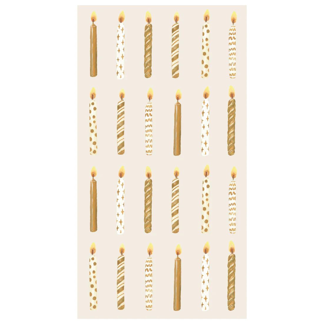 Hester&Cook Guest Napkins Gold Candles