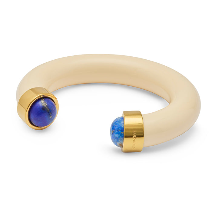 Ivory Resin Lapis Lazuli Bangle