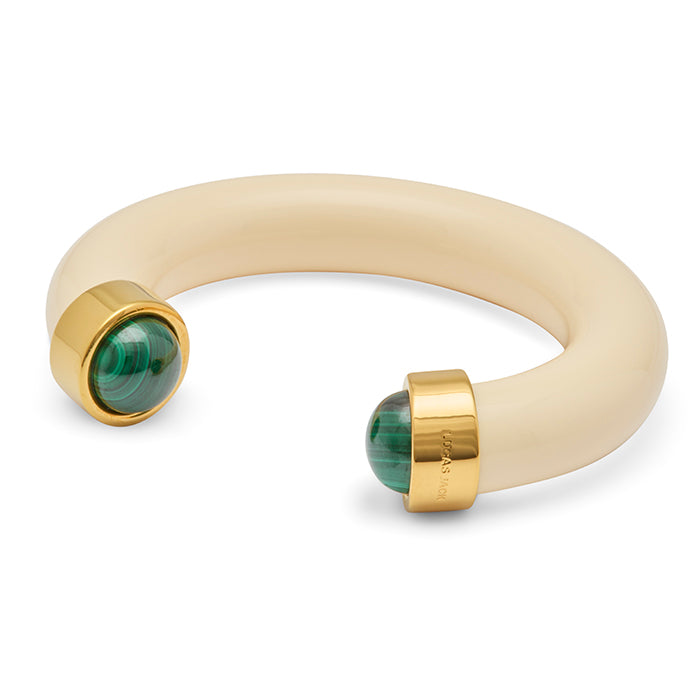Ivory Resin Malakite Bangle