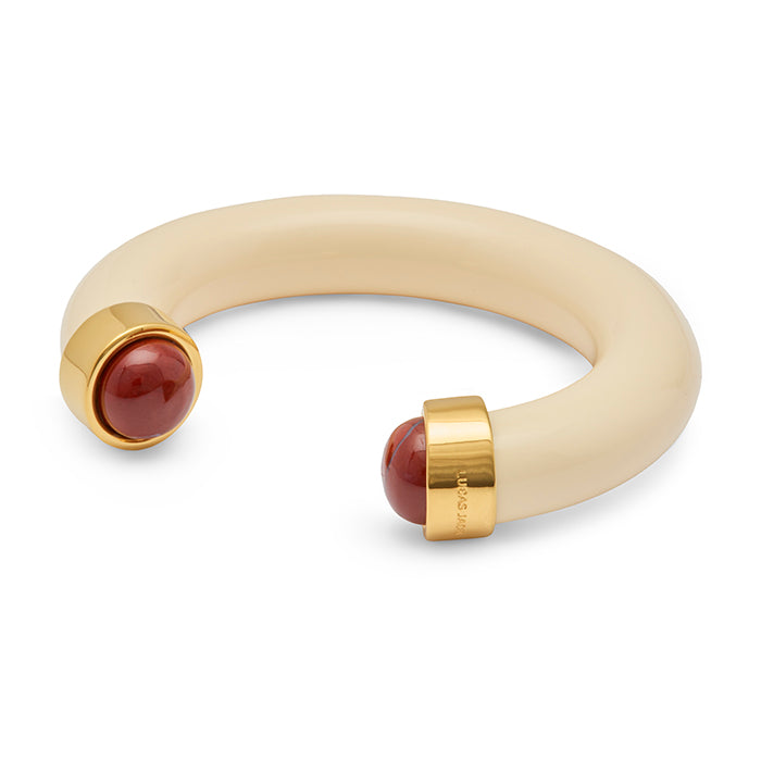 Ivory Resin Red Stone Bangle