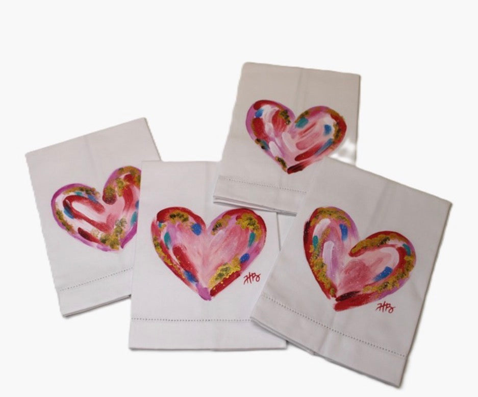Abstract Heart Tea Towel