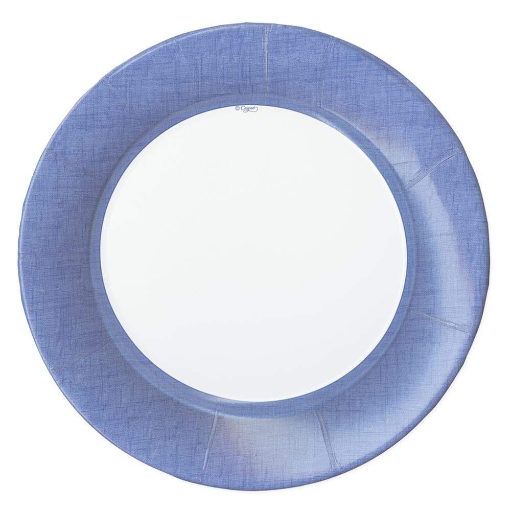 Caspari Dinner Plates Circle-Linen Blue 2
