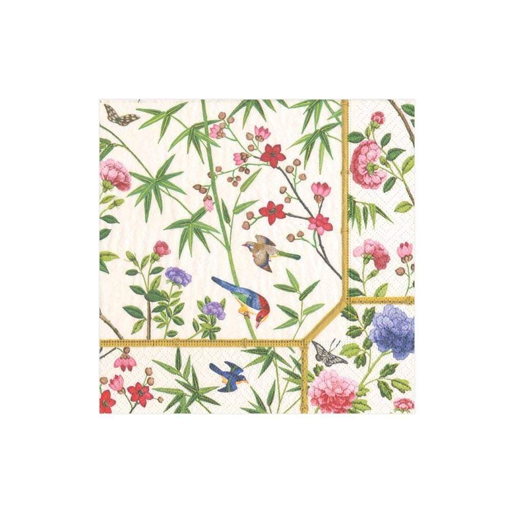 Caspari Cocktail Napkins Chinese Wallpaper Cream