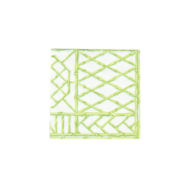 Caspari Cocktail Napkin/ Bamboo Screen Moss Green
