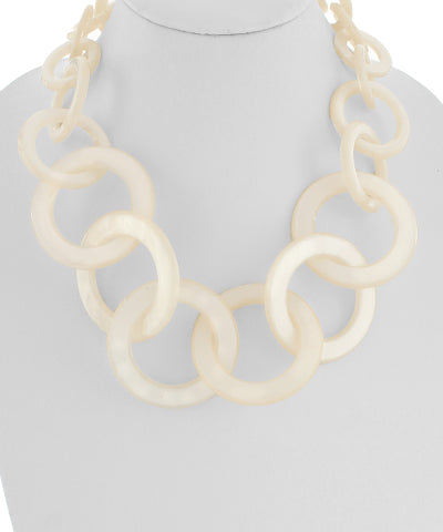 Ivory Circle Link Necklace