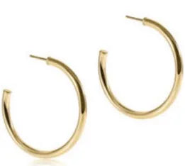 Round Gold 1.5” Post Hoops