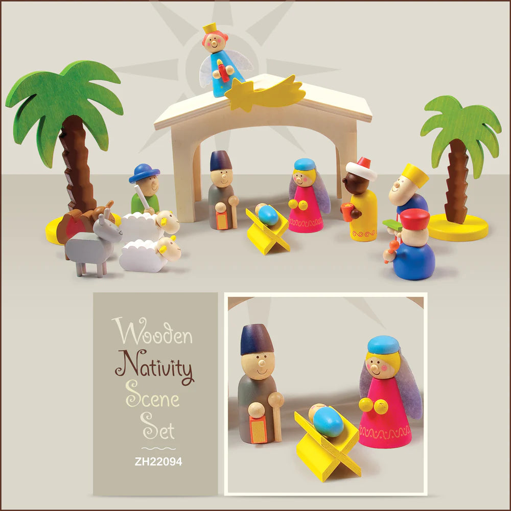 Wooden Nativity Playset