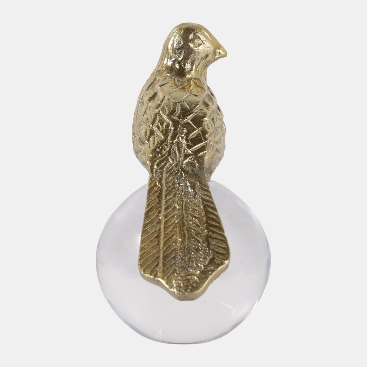 6x5” Bird Perched on Acrylic Ball(Gold)