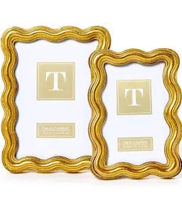 Gold Triple Wave Photo Frame
