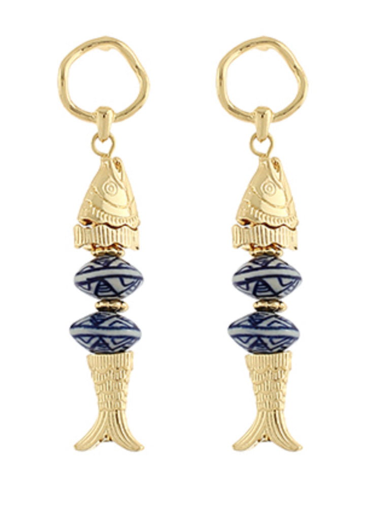 Fish Beaded Earrings