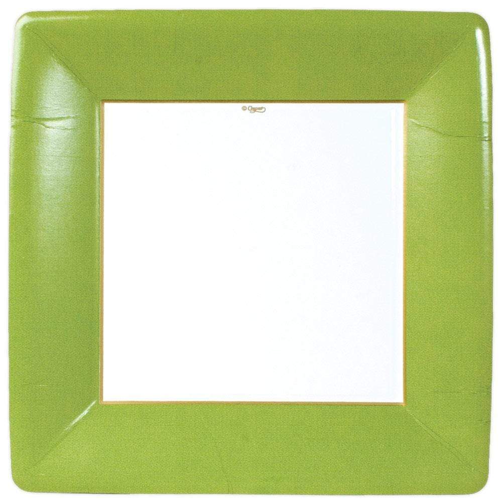 Caspari Dinner Plates Square-Moss Green