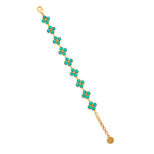 Berry Clover Link Bracelet (7”+ 2” Turquoise)