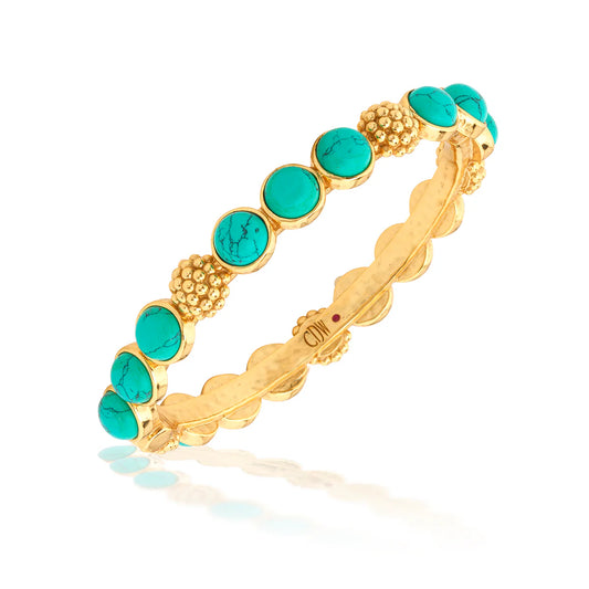 Berry Gem Hinged Bangle (Turquoise)