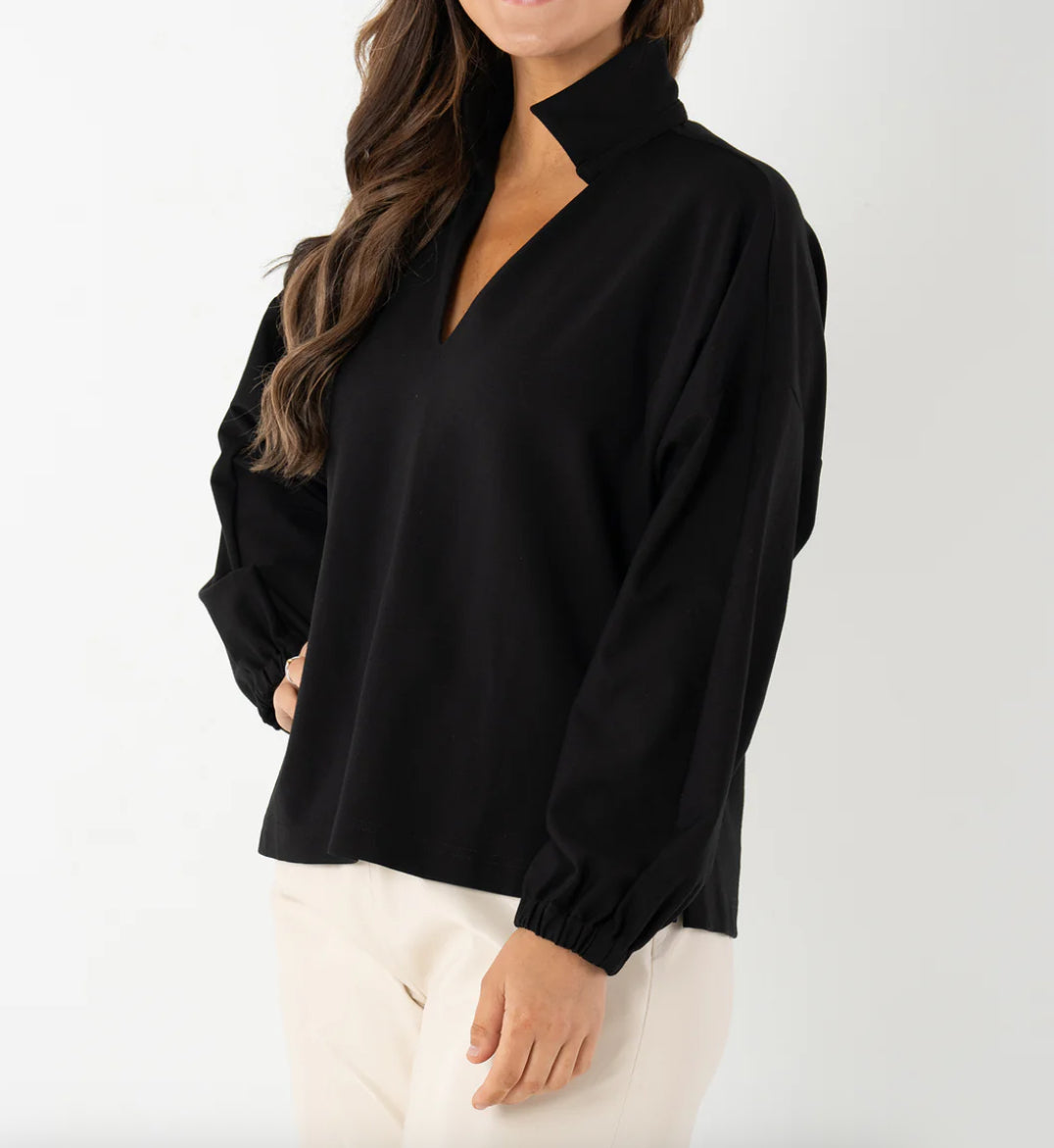 Long Sleeve Poppy Top in Ponte