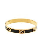 GG Black & Gold Hinged Bangle