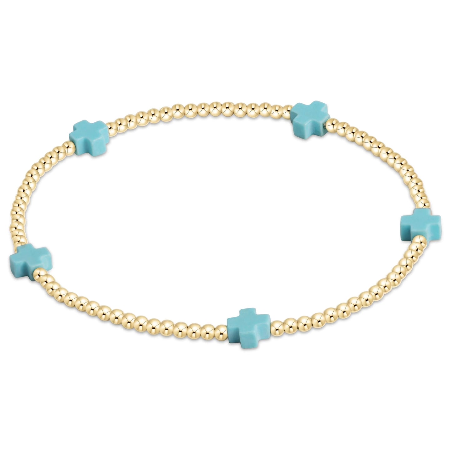 Enewton Signature Cross Small 2MM Turquoise