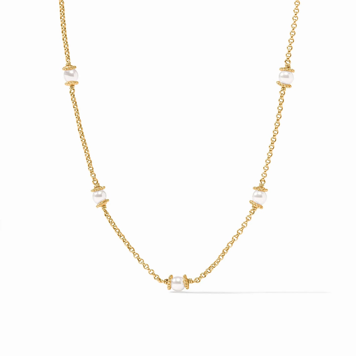Julie Vos Hydra Delicate Station Necklace Pearl