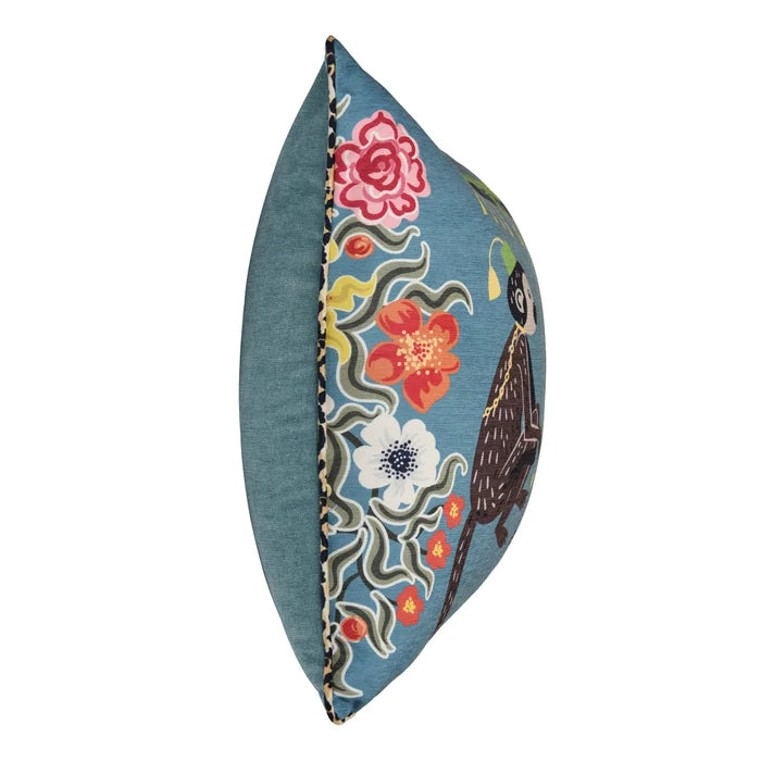 Down filled Cornflower Blue Monkey Euro Pillow