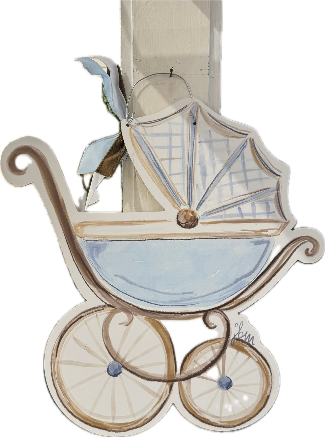 Blue Baby Buggie Doorhanger