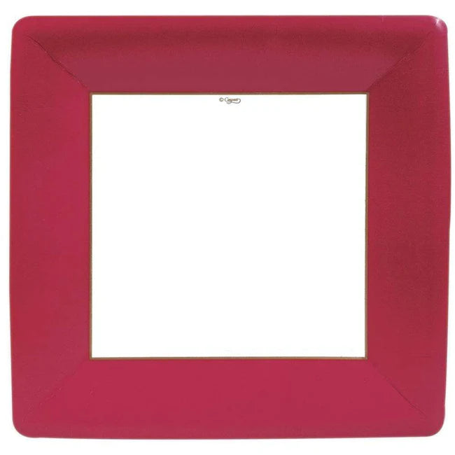 Caspari Dinner Plates Square - Red