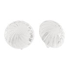Silver Circle Twisted Dome Clip On Earrings
