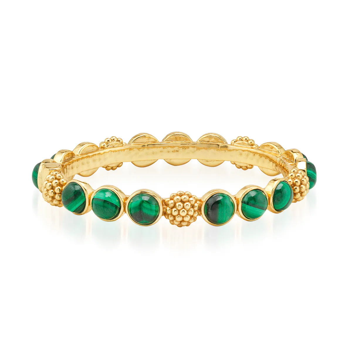 Capucine Du Wolf Berry Gem Petite Hinged Bangle Malachite