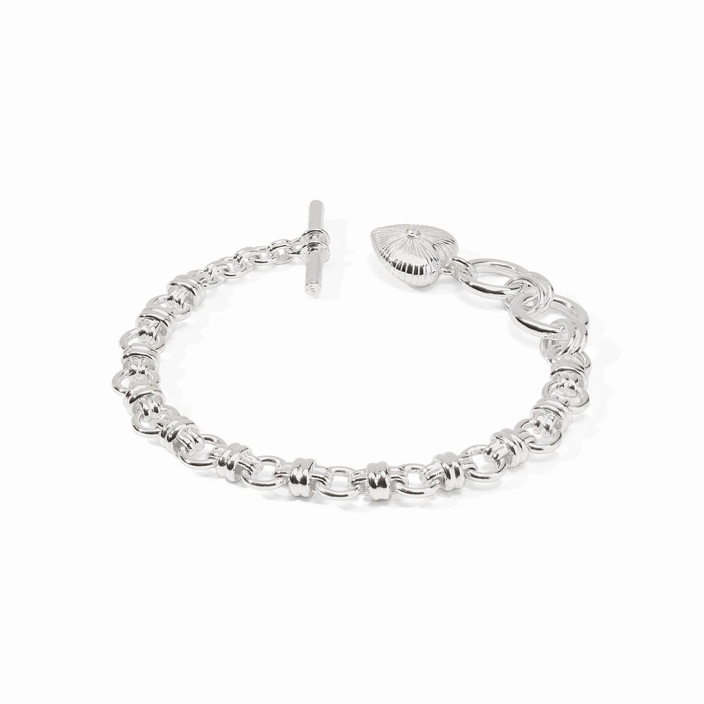 Julie Vos Esme Heart Bracelet Clear Zirconia Silver