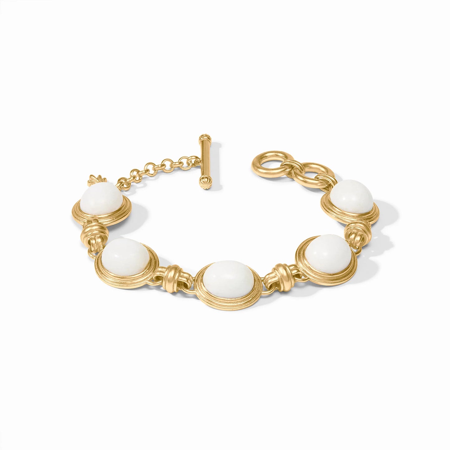Julie Vos Portofino Stone Bracelet White Jade