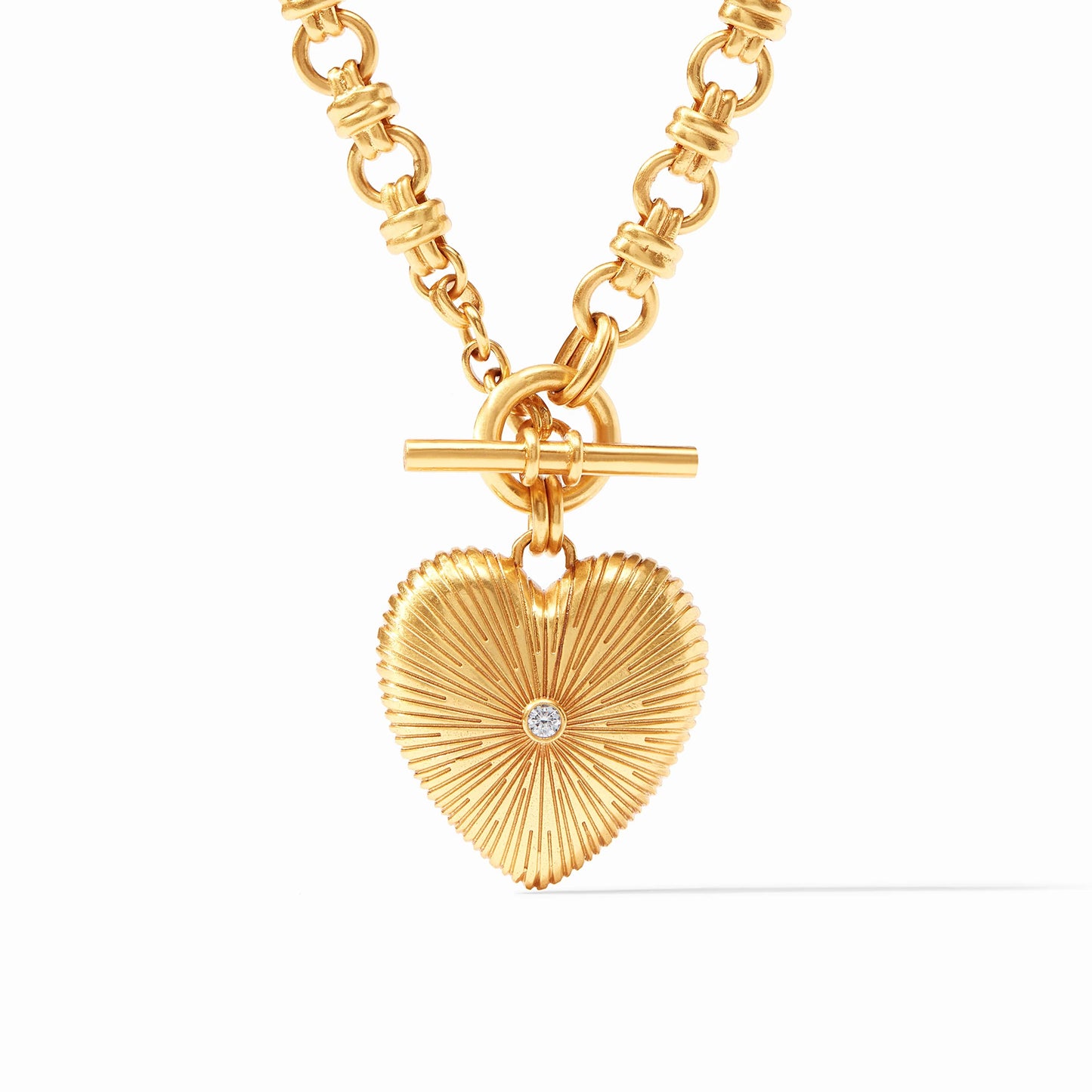 Julie Vos Esme Heart Necklace Cubic Zirconia