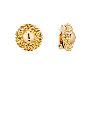 Textured Round Clip Earrings