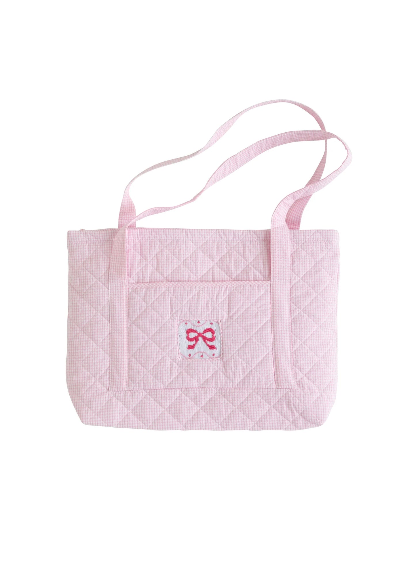 Little English Kids Travel Pink Bow Quilted Large Tote